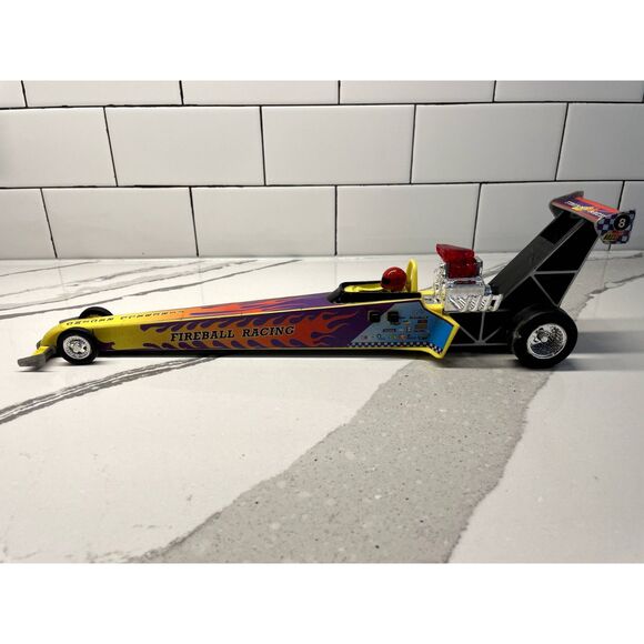 Vintage DRAGSTER RACE CAR Battery Operated GOLDLOK TOYS Fireball Racing - Picture 1 of 6